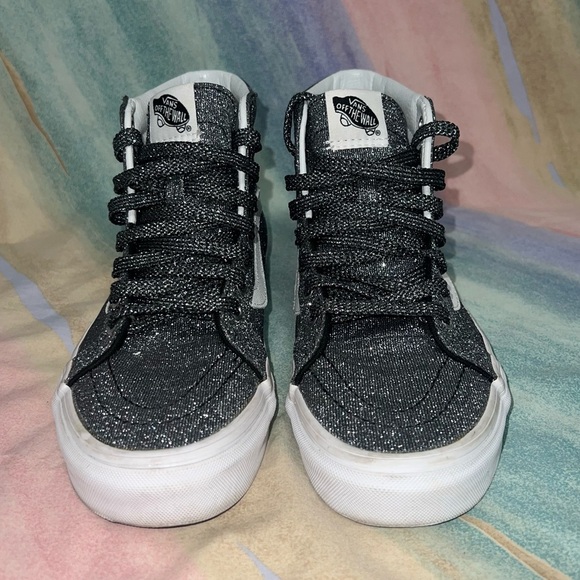 Vans SK8-Hi Reissue women’s size 8.5 Shoes Lurex Glitter-Black - Picture 4 of 9
